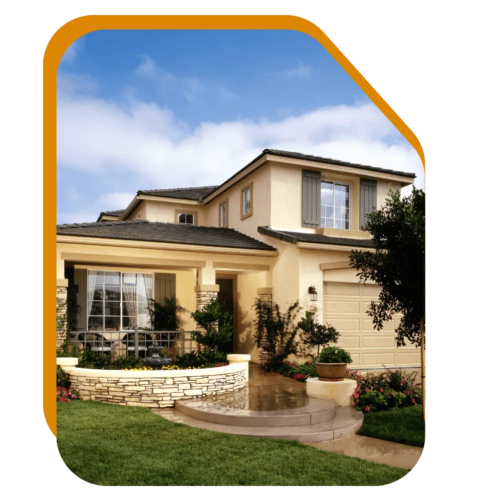 Single family home representing loan programs and rates