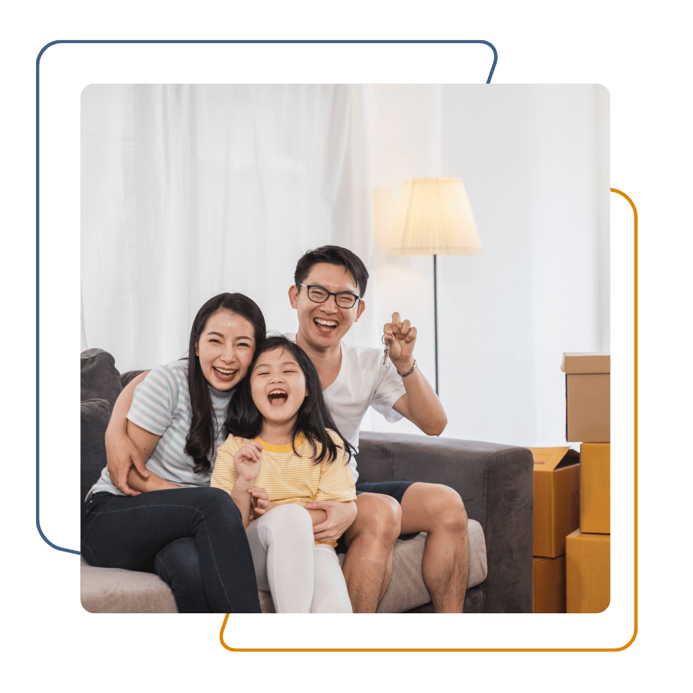 Family discussing home loan refinance options together