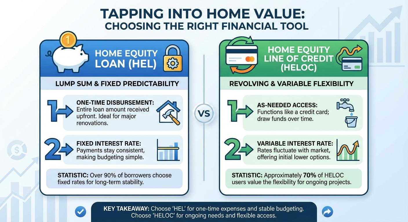Create a professional infographic about this content. Context: When tapping into your home's value, 