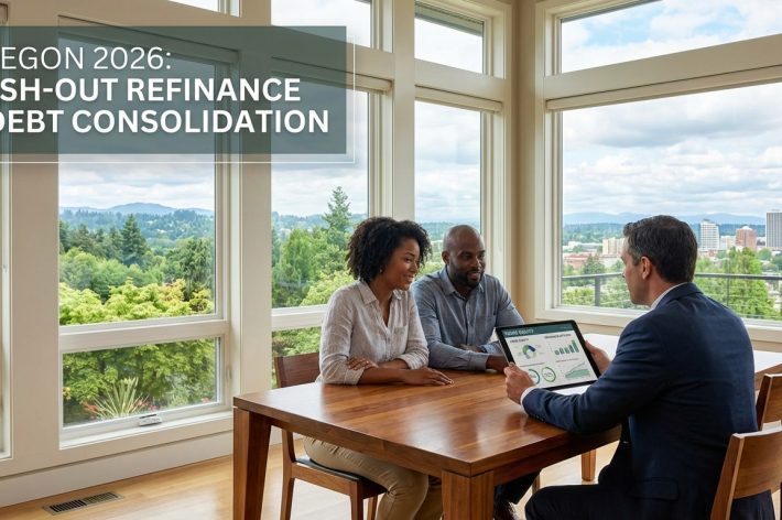 Oregon homeowner reviewing cash out refinance and debt consolidation options for long term financial planning